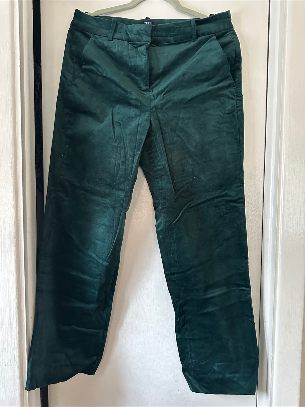 J. Crew Forest Green High-Rise Trousers